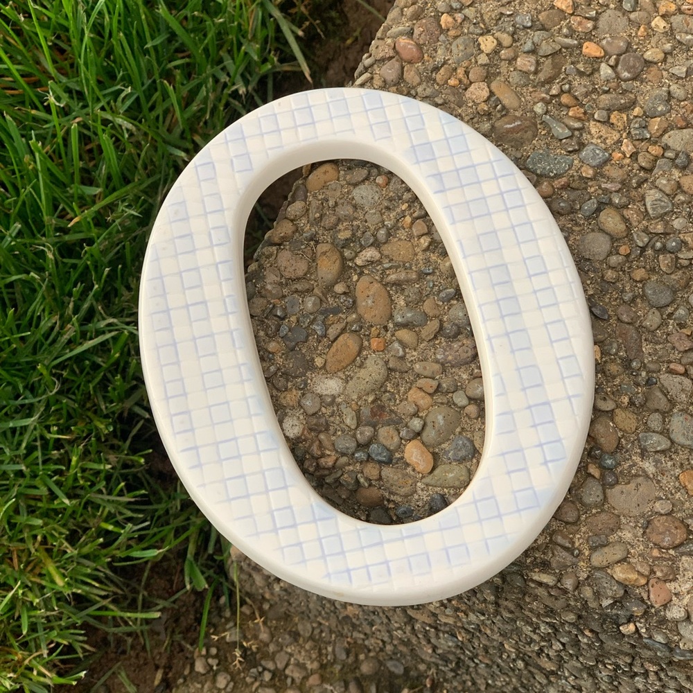 Blue Letter O Initial Monogram Initial Ceramic 6”